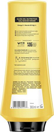 Gliss Oil Nutritive Saç Kremi 360ml x 5'li Set