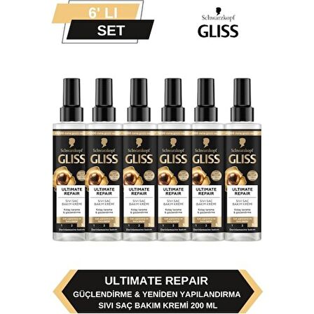 Gliss Ultimate Repair Sıvı Saç Kremi 200ml x 6'lı Set