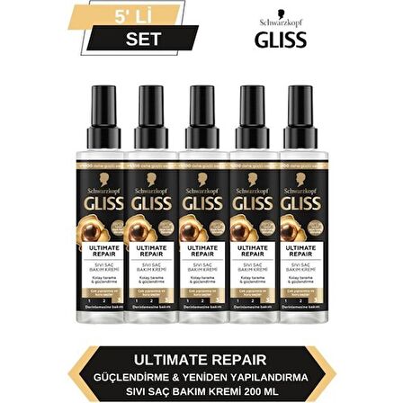 Gliss Ultimate Repair Sıvı Saç Kremi 200ml x 5'li Set