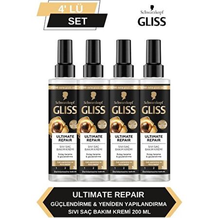 Gliss Ultimate Repair Sıvı Saç Kremi 200ml x 4'lü Set