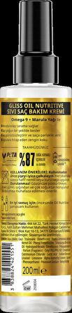 Gliss Oil Nutritive Sıvı Saç Kremi 200ml x 5'li Set