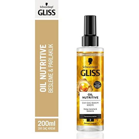 Gliss Oil Nutritive Sıvı Saç Kremi 200ml x 2'li Set