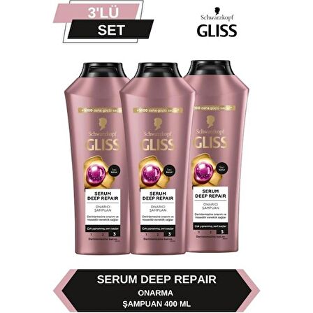 Gliss Serum Deep Repair Onarıcı Şampuan 400 ml x 3 Adet