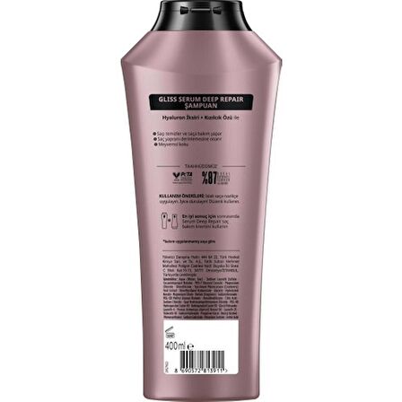 Gliss Serum Deep Repair Şampuan 400 ml x 2 Adet + Sıvı Saç Kremi 200 ml