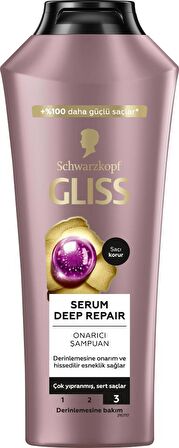 Gliss Serum Deep Repair Şampuan 400 ml + Saç Kremi 360 ml + Sıvı Saç Kremi 200 ml