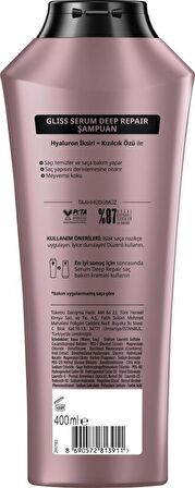 Gliss Serum Deep Repair Şampuan 400 ml + Saç Kremi 360 ml + Sıvı Saç Kremi 200 ml