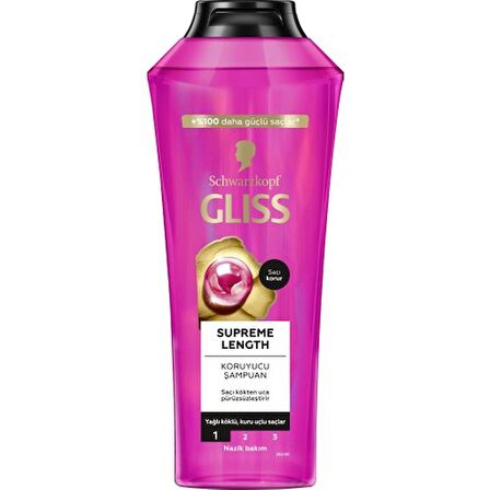 Gliss Supreme Length Uzun Saçlara Özel Şampuan 400 ml x 2 Adet