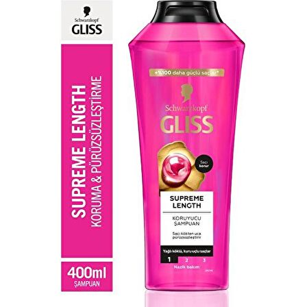 Gliss Supreme Length Uzun Saçlara Özel Şampuan 400 ml x 6 Adet