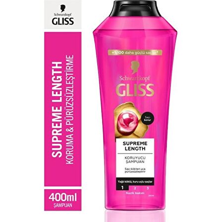 Gliss Supreme Length Uzun Saçlaraa Özel Şampuan 400 ml x 5 Adet