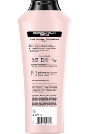 Split Hair Miracle Şampuan 400 ml X 2 Adet