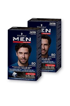 Schwarzkopf Men Perfect Erkek Saç Boyası 80 - Kahve Siyah 2 Adet