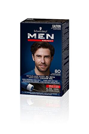 Schwarzkopf Men Perfect Erkek Saç Boyası 80 - Kahve Siyah 2 Adet