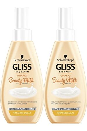 Gliss Beauty Milk - Onarıcı Saç Bakım Sütü 2'li Set