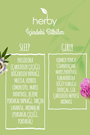 Herby Bitki Çayı 2'li Özel Gün Rahatlama Paketi (Sleep Tea, Girly Tea)