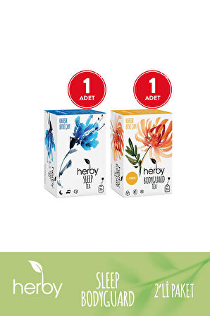 Herby Bitki Çayı 2'li Destek Paketi Bağışıklığa Destek (Sleep Tea, Bodyguard Tea)