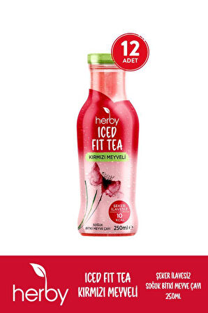 Herby Soğuk Çay Şeker İlavesiz 12'li Iced Fit Tea Kırmızı Meyveli 250 ml