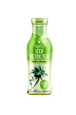 Herby Soğuk Çay Şeker İlavesiz 24'lü Iced Detox Tea Misket Limonlu 250 ml