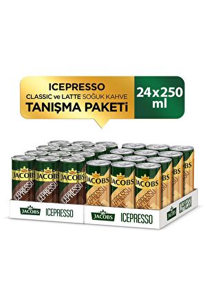 JACOBS ICEPRESSO LATTE & CLASSIC SOĞUK KAHVE 250 ML x 24