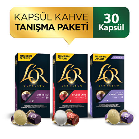 L'or Nespresso Uyumlu Kapsül Avantaj Paketi (L'or Supremo + L'or Splendente + L'or Lungo)