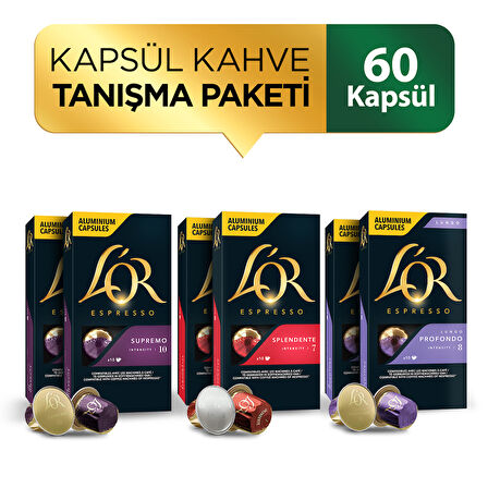 L'or Nespresso Uyumlu Kapsül Avantaj Paketi (L'or Supremo + L'or Splendente + L'or Lungo) X 2