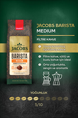 JACOBS - Filtre Kahve - Barista Serisi - Yavaş Kavrum - Aromatik ve Dengeli - 200g