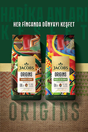 Jacobs Origins Brazil & Colombia Çekirdek Kahve 1 Kg x 2 Adet