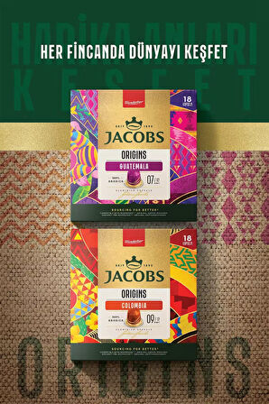 Jacobs Origins Guatemala Nespresso Uyumlu Alüminyum Kapsül Kahve 36 Kapsül