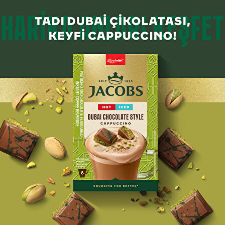 Jacobs Dubai Çikolatası Aromalı Cappucino Özel Kahve Karışımı 8 x 19,5gr 3'lü Paket