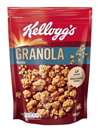 Kellogg's 4lü Granola Paketi,Çikolata Parçacıklı&Fındık,Klasik,Meyveli,Antep Fıstıklı&Beyaz Çikolata