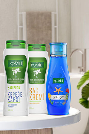 Kepeğe Karşı Etkili Şampuan & Saç Kremi + Duş Jeli Set - 3 X 500 ml