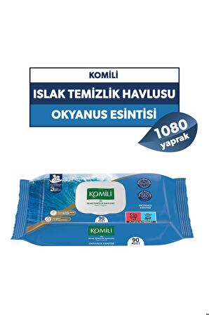 Genel Kullanım Islak Havlu 90'lı Okyanus Esintisi - 12'li Paket - 1080 Yaprak