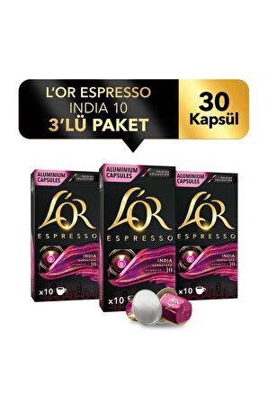 L'OR Espresso Origin India 3'lü Fırsat Paketi 30 Kapsül