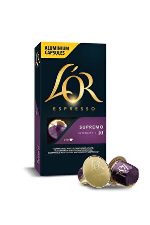 L'OR - Supremo - Intensity 10 - Nespresso Uyumlu Kapsül Kahve Fırsat Paketi 10 x 10 Paket (100 Adet)