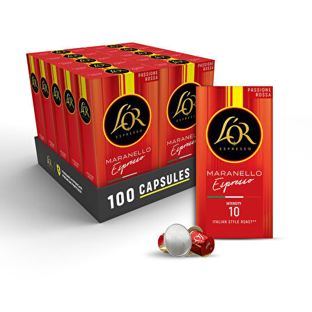 L'or Maranello Espresso Nespresso Uyumlu Alüminyum Kapsül Kahve 100 Kapsül