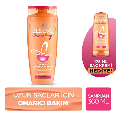 L'Oreal Paris Elseve Dream Long Onarıcı Bakım Şampuanı 360ml & 175 ml Dream Long Saç Kremi