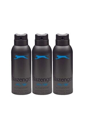 Slazenger Active Antiperspirant Ter Önleyici Leke Yapmayan Sprey Deodorant 150 ml x 3