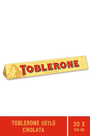 Toblerone Milk Sütlü Çikolata 100 gr - 20 Adet 