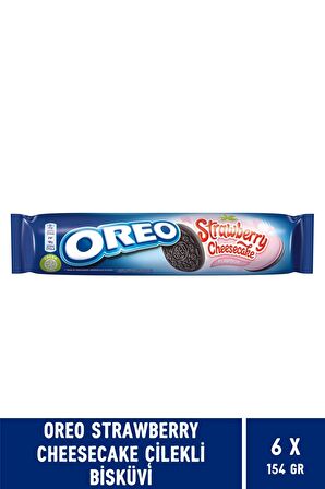 Oreo Strawberry Cheesecake Çilekli Bisküvi 154 gr - 6 Adet 