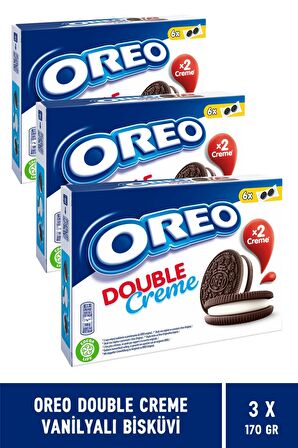 Oreo Double Creme Vanilyalı Bisküvi 170 gr - 3 Adet