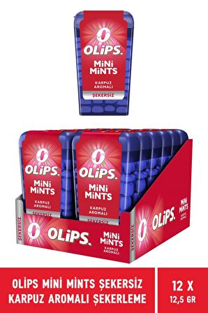 Olips Mini Mints Şekersiz Karpuz Aromalı Şekerleme 12,5 gr - 12 Adet