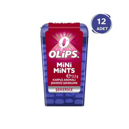 Olips Mini Mints Şekersiz Karpuz Aromalı Şekerleme 12,5 gr - 12 Adet