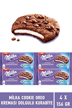 Milka Sensations Damla Çikolatalı & Oreo Kreması Dolgulu Kurabiye 156 gr - 4 Adet