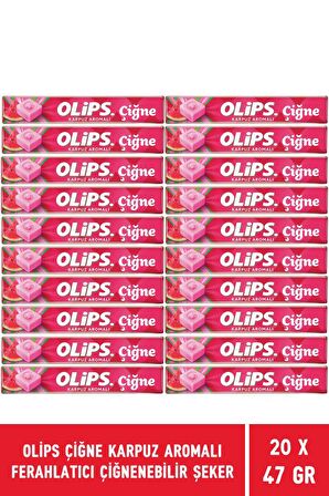 Olips Çiğne Karpuz Aromalı Ferahlatıcı Çiğnenebilir Şeker 47 gr - 20 Adet