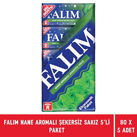 Falım Nane Aromalı Şekersiz Sakız - 80 Adet