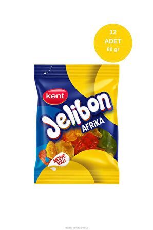 Jelibon Afrika Karışık Meyve Aromalı Yumuşak Şekerleme 80 gr - 12 Adet