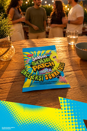 Jelibon Sour Patch Tropikal Meyve Aromalı Yumuşak Şekerleme 160 gr - 10 Adet