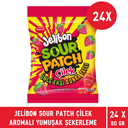 Jelibon Sour Patch Çilek Aromalı Yumuşak Şekerleme 80 gr - 24 Adet