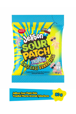 Jelibon Sour Patch Tropikal Meyve Aromalı Yumuşak Şekerleme 80 gr - 24 Adet