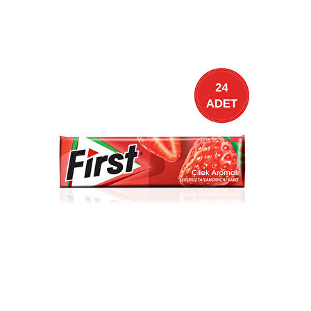 First 5S Çilek Aromalı Şekersiz Sakız - 24 Adet