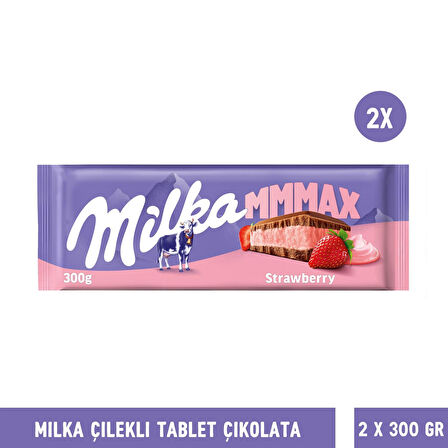 Milka Çilekli Çikolata 300 gr - 2 Adet